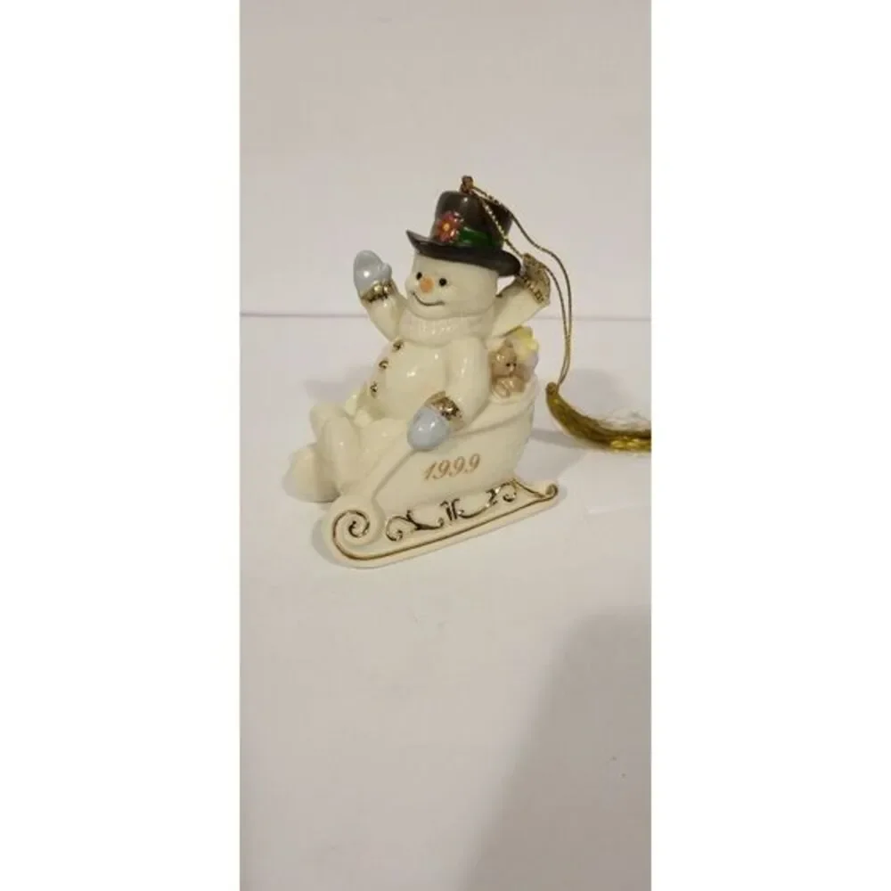 1999‎ Lenox Snowman In Sleigh Ornament